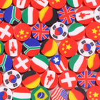 Flat Clay Beads 10mm Polymer Colorful Flag Series 100pcs 6