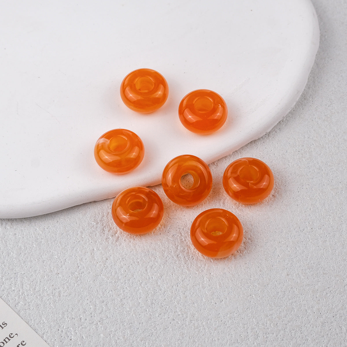 Acrylic Round Spacer Beads 14mm Antique Blooming Ink 50pcs 8