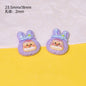 Plating Cute Duoduo Girl Series Resin Beads Glossy Animal Faces 10pcs 8