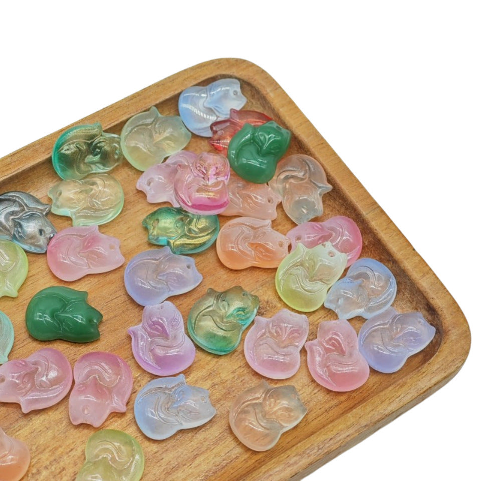 Czech Glass Beads Fox 18mm Translucent Pastel Colors 25pcs 5