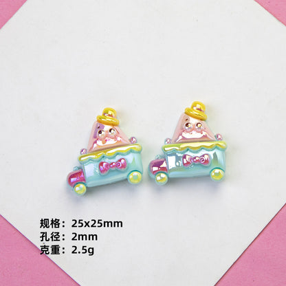 Spongebob Series Resin Beads Glossy Pastel Character Faces 20pcs 8
