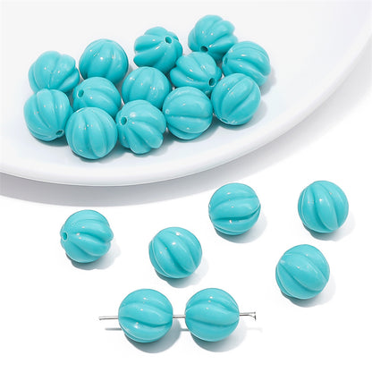 Opaque Pumpkin Acrylic Beads 12mm Colorful Round 40pcs 14