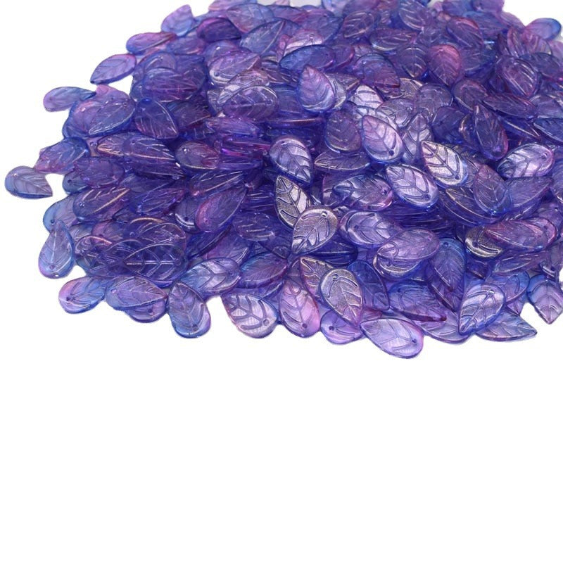 Vintage Czech Glass Leaf Glass Beads 11x18mm 100pcs 5