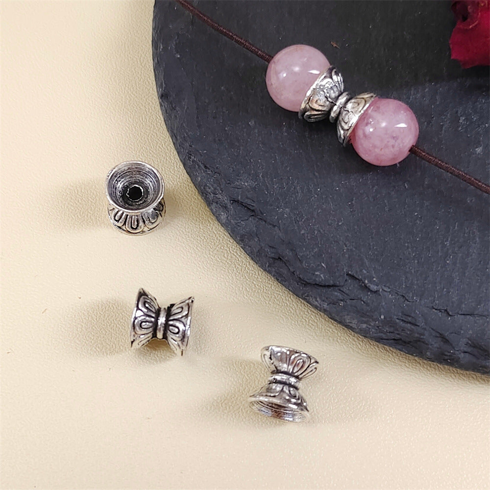 Alloy Lotus Pedestal Bead Caps 6mm 8mm Double-Sided 100pcs 2