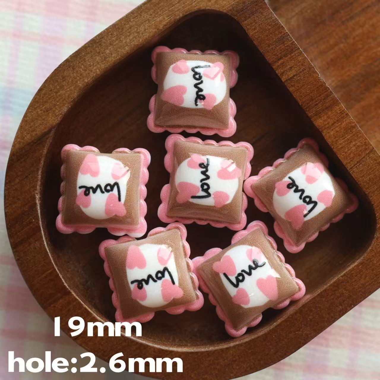Cartoon Lace Pillow Acrylic Beads 19mm Colorful Mixed 20pcs 11