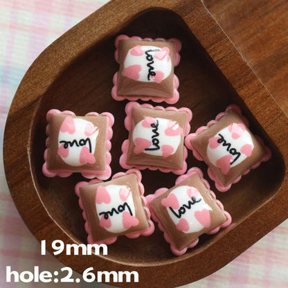 Cartoon Lace Pillow Acrylic Beads 19mm Colorful Mixed 20pcs 11