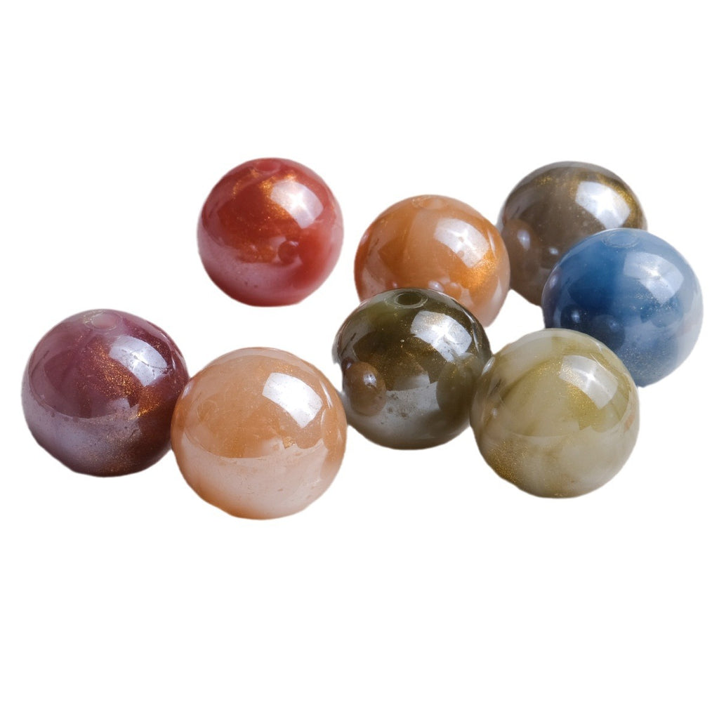 Plated Bubblegum Beads 20mm Vintage Fluid Gilded Marbled 50pcs 4