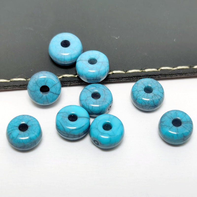Acrylic Round Spacer Beads 6mm Imitation Turquoise Crackle 100pcs