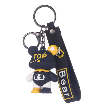 Cartoon Bear Couple PVC Keychain Colorful Urban Style 5