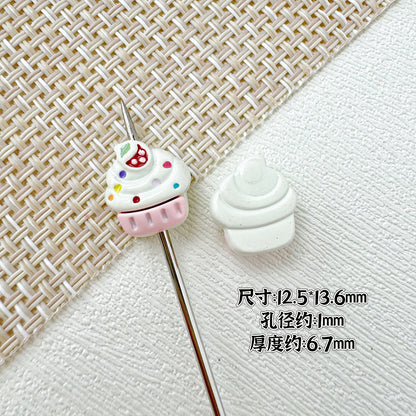 Baking Painted Watermelon and Cake Metal Beads 16mm Colorful 10pcs 12