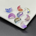 Moon Crescent Transparent Glass Beads 9x14mm Pastel Mixed 100pcs 6
