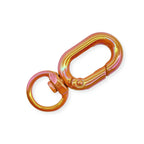 Colorful Zinc Alloy O Shaped Swivel Buckle Keychain Clasps 38mm 5pcs 5