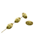 Brass Oval Metal Beads Wrinkle Textured 50pcs 5
