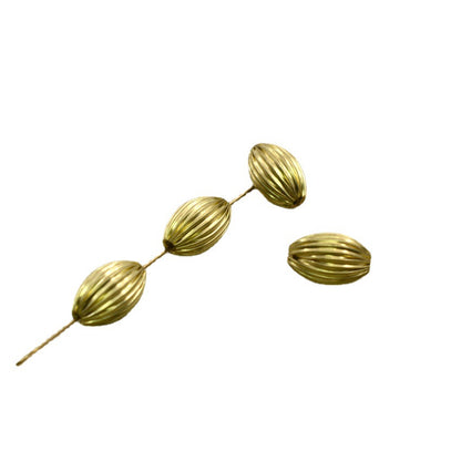Brass Oval Metal Beads Wrinkle Textured 50pcs 5