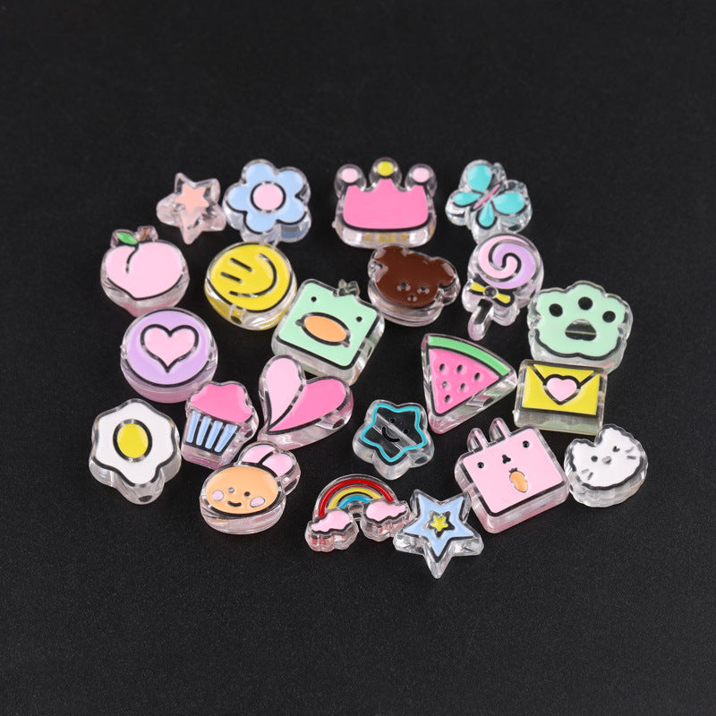 Transparent Enamel Lollipop Series Acrylic Beads 20-30mm Playful Mixed 20pcs 2