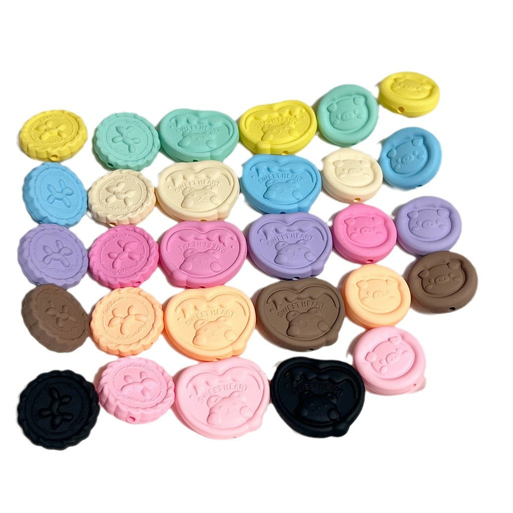 Rubberized Spray Painted Seal Love Bear Acrylic Beads 22-28mm 20pcs 5