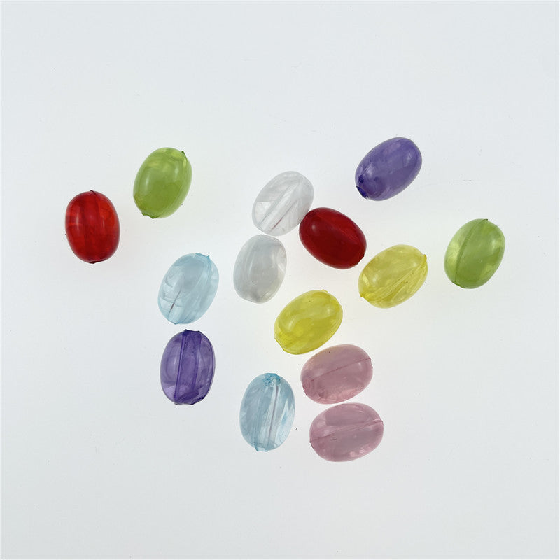 Transparent Halo Oval Acrylic Beads 8.5x11.5mm Glossy Pastel 100pcs 5