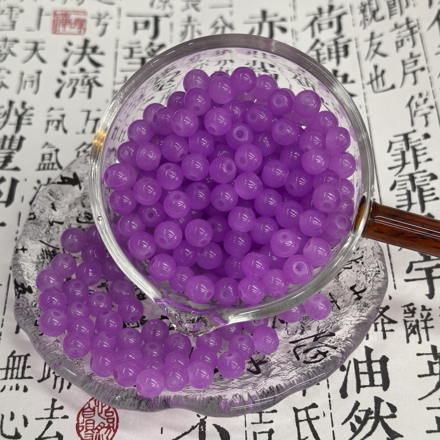 Transparent Round Glass Beads 8mm Vibrant Colors 50pcs 10