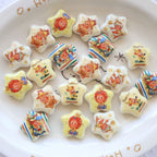 Printed Star Shaped Acrylic Beads 26mm Glossy Cartoon Design 20pcs 3
