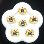 Hand Painted Backpack Acrylic Beads 28x35mm Pingu and Pechabear 4pcs 4