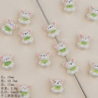 Hand Painted Bear Ceramic Beads 17mm Multicolor 2pcs 4
