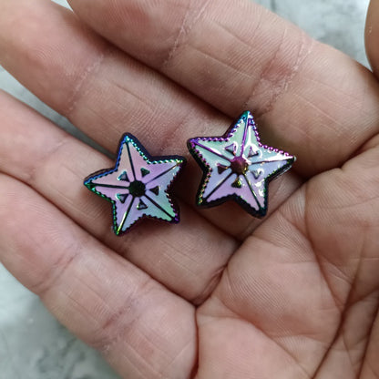 Plating Star Acrylic Beads 19mm UV Enamel Shine 100pcs 10