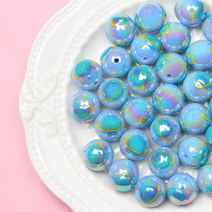 Hand Painted Daisy Bee Series Acrylic Beads 16mm Colorful Glossy 10pcs 7