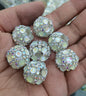 Bubblegum Rhinestone Beads 18mm Enlaced Fully Rhinestoned 5pcs 11