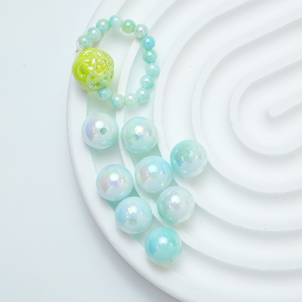 Pearl Round Acrylic Beads 6-10mm Dual Color Gradient Imitation Pearl 15
