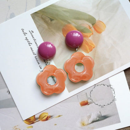 Acrylic Flower Spacer Beads 26mm Hollow Five Petal Large Hole 100pcs 2