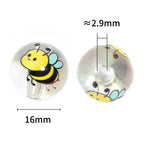 Transparent Round Acrylic Beads 16mm Cartoon Bee Printed 50pcs 3