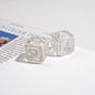 Clear Square Acrylic Beads 14mm Question & Exclamation Mark Pattern 30pcs 5