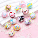 Hand Painted Star Acrylic Beads 16mm Pastel Colors 10pcs