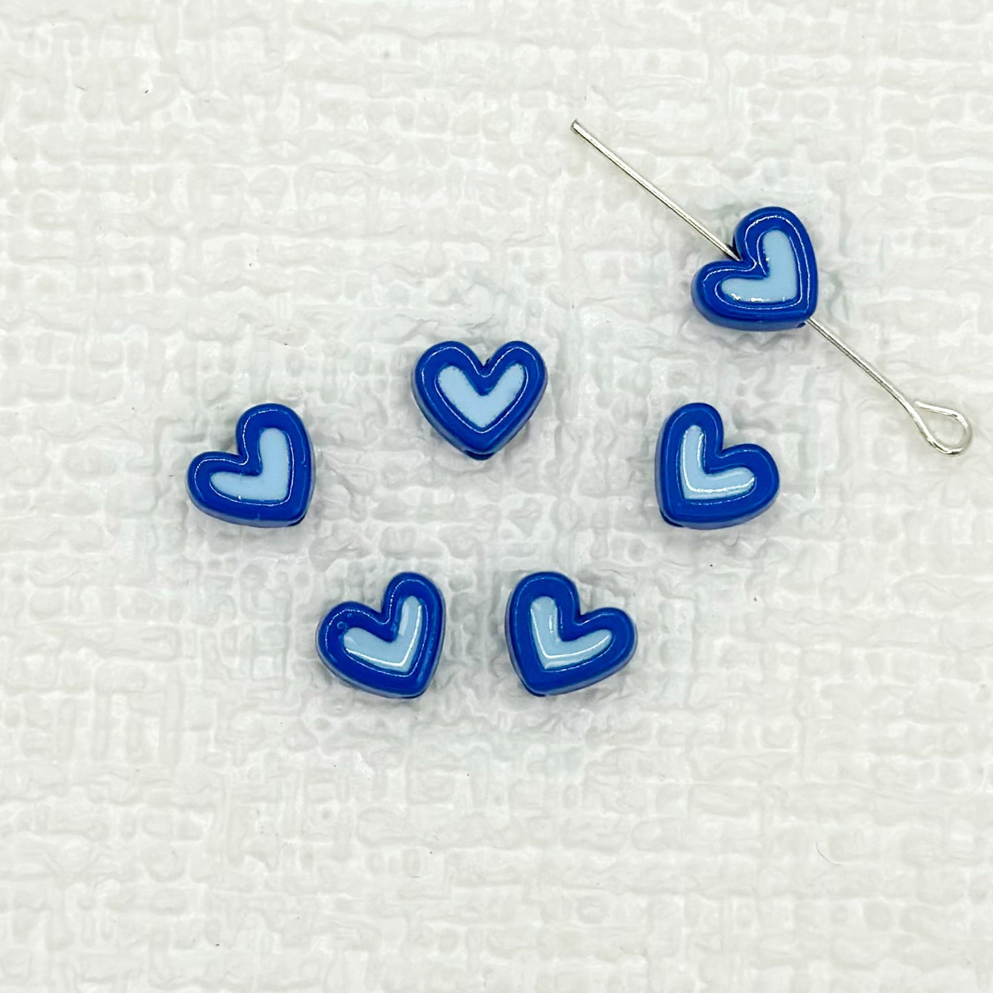 Heart Metal Beads 8mm Two-Tone Enamel Baked Finish 20pcs 15