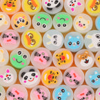 Frosted Animal Pattern Clay Beads 10mm Matte Pastel Mixed 100pcs 6