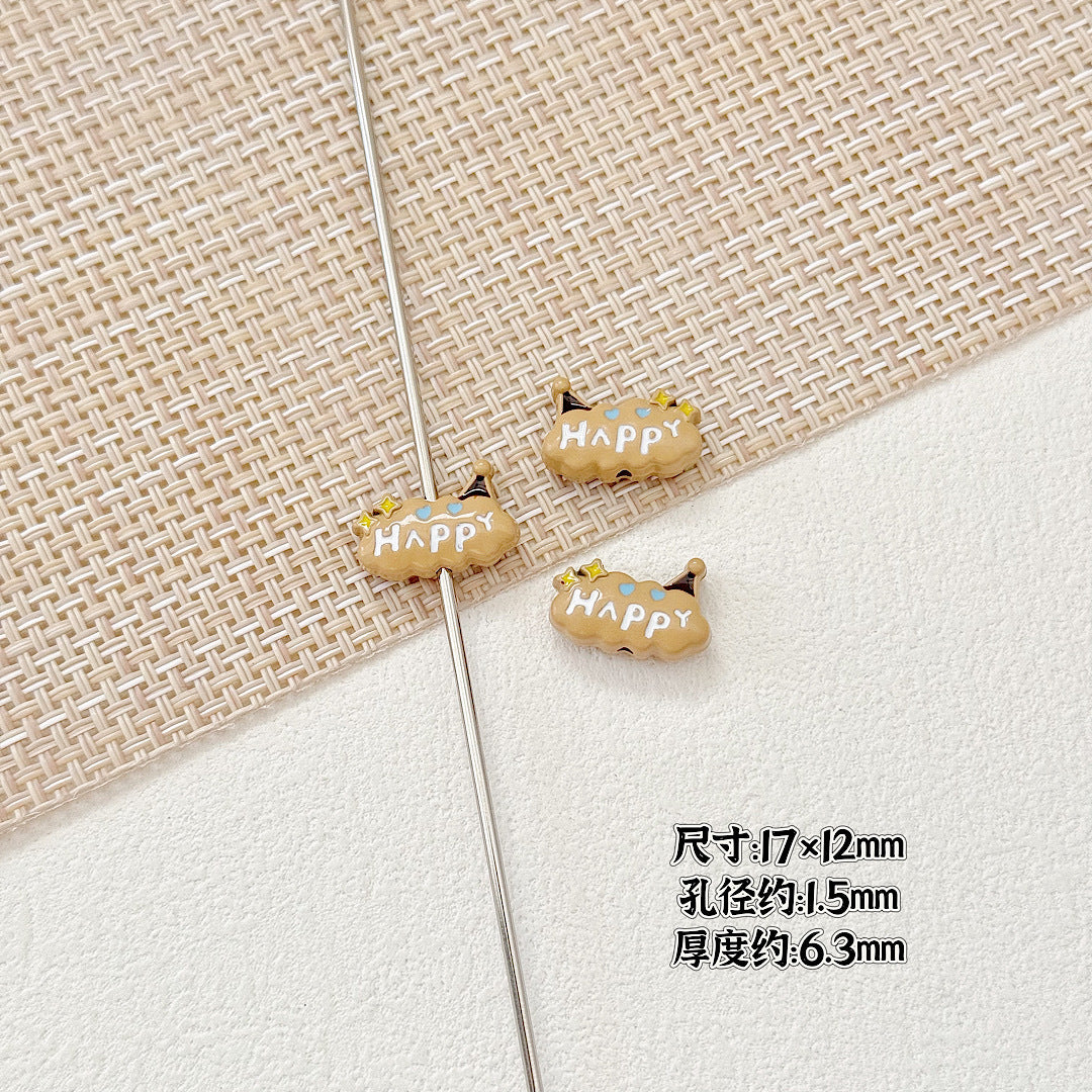 Baking Painted Magic Book Cloud Metal Beads 16mm Cute Pastel 10pcs 22