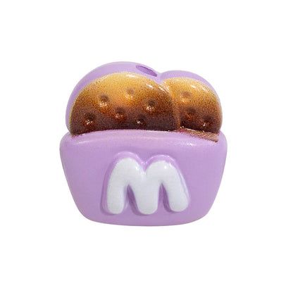 Painted Mcdon Fries Acrylic Beads 22mm Colorful 10pcs 16