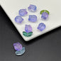 Tulip Transparent Glass Beads 12mm Pink Green Floral 100pcs 12