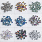 Electroplated Clover Glass Beads 10mm Metallic Colors 30pcs 4