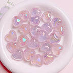 Glow Heart Acrylic Beads 21mm Glitter Iridescent Pastel 10pcs 6