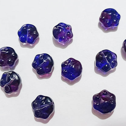 Vintage Cat Claw Glass Beads 15mm Glossy Translucent Colors 50pcs 21
