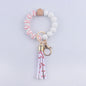 Football Tassel Silicone Bead Wristlet Keychain Sports Theme 9