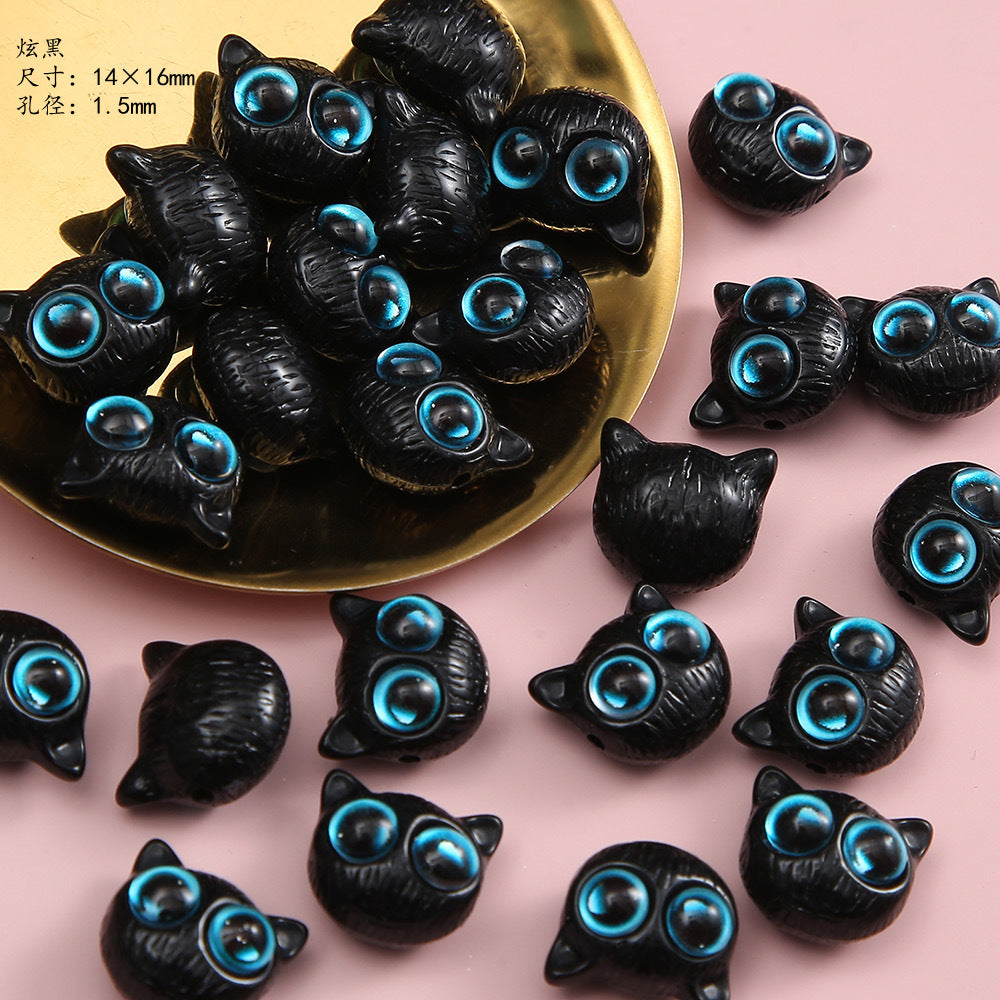 Adorable Kitten and Frog Head Resin Beads 12mm 14mm Mixed Colors 5pcs 11