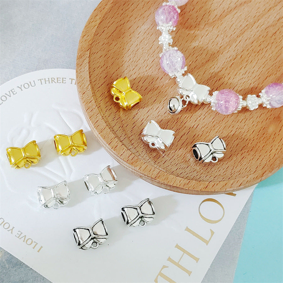 Bow Metal Beads 12mm Alloy Bow-Shaped with 4mm Hole 40pcs