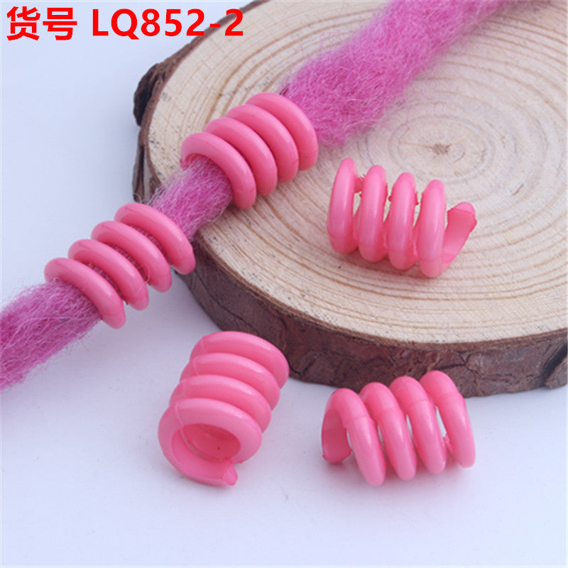 Spring Shaped Acrylic Beads 18mm Macaron Color Plastic Dreadlock 100pcs 7