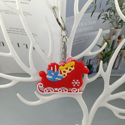 Cartoon Christmas Silicone Keychain Santa Claus Holiday Characters 8