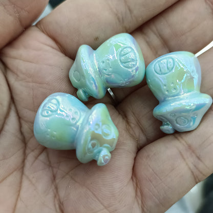 Glow In The Dark Mushroom Acrylic Beads 24mm Plated 50pcs 4