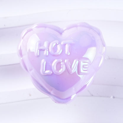 UV Plating Balloon Shaped Heart Star Acrylic Beads 25mm Glossy Pastel 50pcs 12