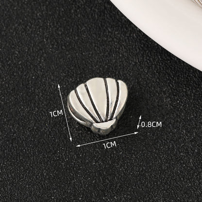 European Style Metal Beads Silver Tone Large Hole 50pcs 9