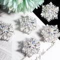 Duplex Snowflake Rhinestone Beads 23mm Iridescent Alloy 5pcs 4